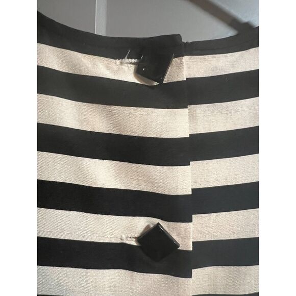 Anne Crimmins For Umi Collection 100% Silk Stripe Blouse 8 US S/M Shoulder Pads - Picture 3 of 6